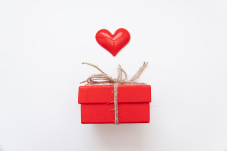 Valentines day red heart Holidays cardの写真素材