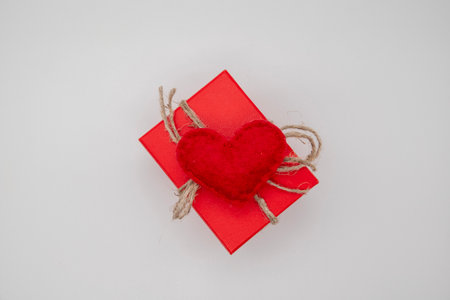 Valentines day red heart Holidays cardの写真素材