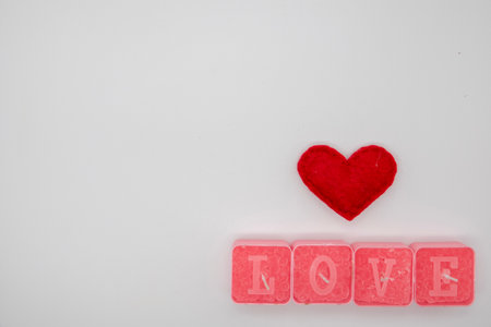 Valentines day red heart Holidays cardの写真素材