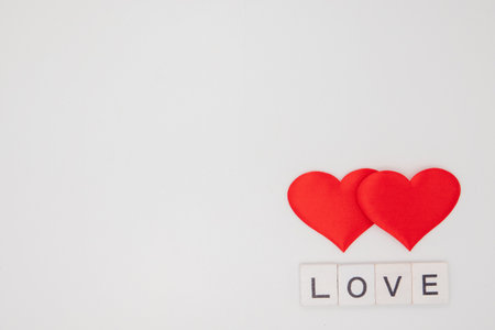 Valentines day red heart Holidays cardの写真素材