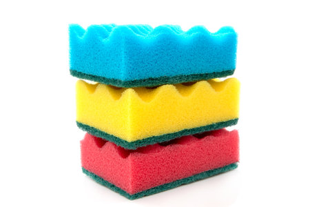 sponge isolated on white background cutoutの写真素材