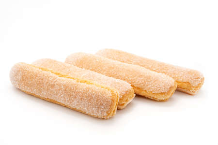 collection Savoyardy Cookies for tiramisu isolated on white backgroundの写真素材