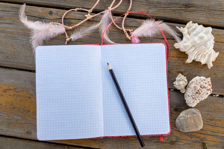 closeup of old wood planks texture and grass backgroundの写真素材