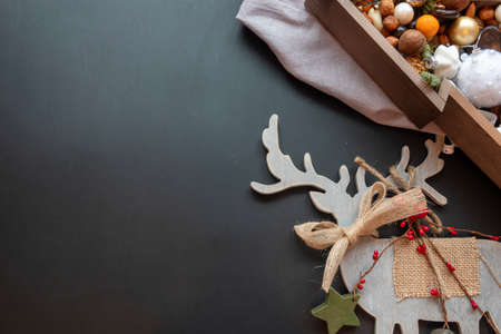 Christmas decorations. little girl made and paintedの写真素材