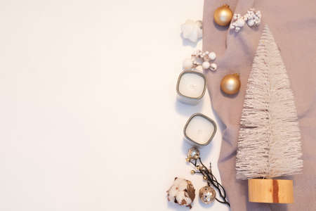 Christmas decorations. little girl made and paintedの写真素材