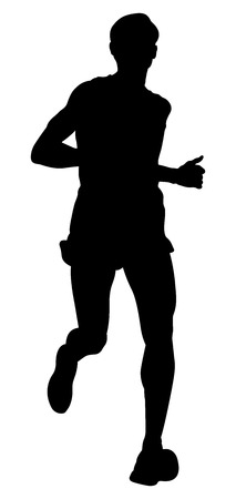 dynamic running marathon athlete runner vector illustrationのイラスト素材