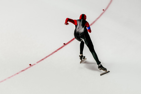female athlete speed skater race sprint speed skatingの写真素材