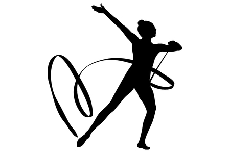 Vector of back girl gymnast ribbon - ID:1-102020578 - Royalty Free ...