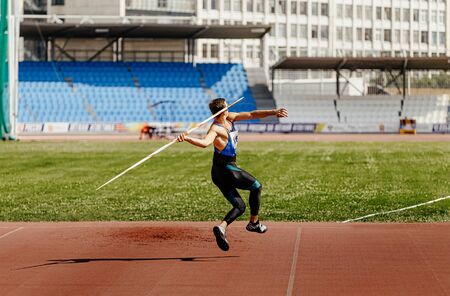 javelin throw runup athlete thrower in athletics の写真素材