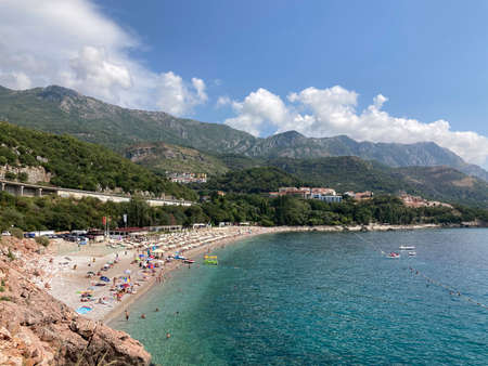 Kamenovo beach Adriatic coast in Montenegroの写真素材