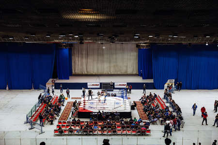 Chelyabinsk, Russia - april 2, 2016: MMA Championship among adult fightersのeditorial素材