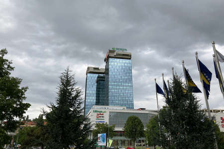 Bosnia and Herzegovina, Sarajevo - September 20, 2021: Sberbank office in Sarajevo will be sold to AIK Bankaのeditorial素材
