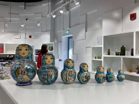 UAE, Dubai - November 28, 2021: matryoshka dolls in pavilion Russia at World Expo 2020のeditorial素材