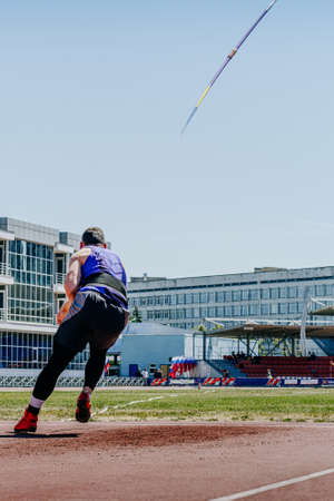 men javelin throw is track and field eventの写真素材