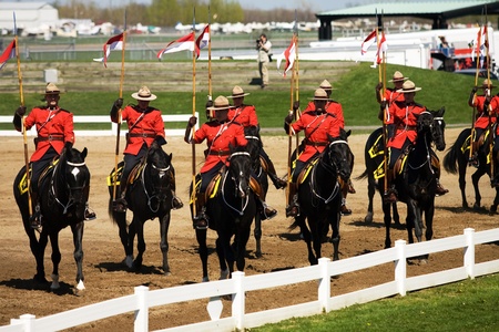 Ottawa Ontario Canada. May 2011. Each year before they start their tour, the RCMP musical ride performs an Inspectors Review, once approved they commence their summer tour.のeditorial素材