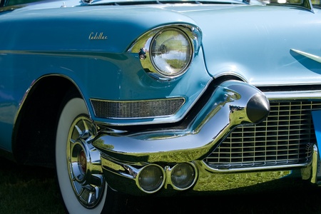 The front end of a vintage Cadillac car. のeditorial素材