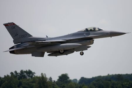 St. Thomas, Canada. June 26th, 2011. An F16 Fighting Falcon from the 135th Oklahoma Air National...