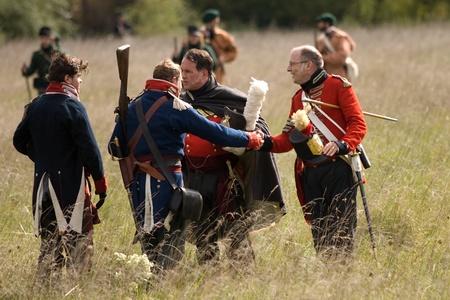 London, Ontario - October 1, 2011: The war of 1812 is re-enacted on the grounds of Fanshaw...