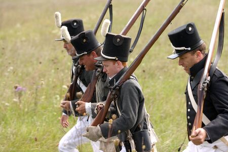 London, Ontario - October 1, 2011: The war of 1812 is re-enacted on the grounds of Fanshaw...
