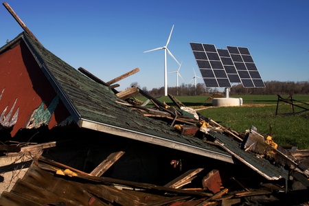 Port Burwell, Canada - May 5, 2011. Images of the Erie Shores Wind Farm located in Southwestern...