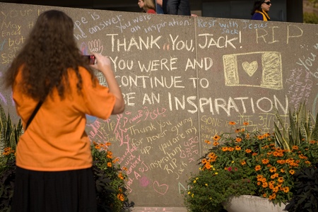 Toronto, Ontario, Canada. August 26, 2011. Following his death on August 22, 2011, Canadians across...