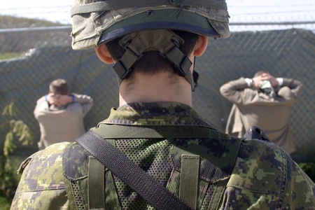 Meaford Ontario Canada. May 11, 2008. Canadian solidiers participate in the Canadian Forces...