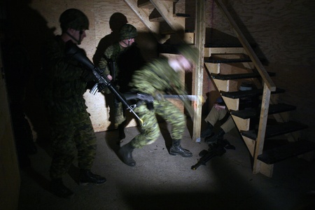 Meaford Ontario Canada. May 11, 2008. Canadian solidiers participate in the Canadian Forces...