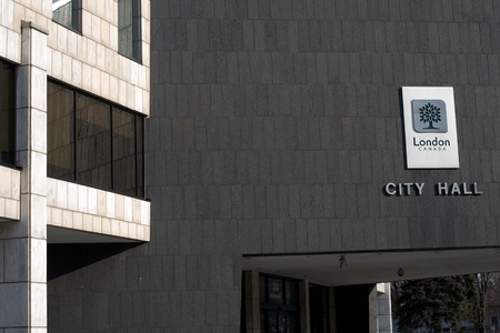 London Ontario, Canada - January 16, 2012. Images of City Hall in London Ontario Canada that was build in the 19070`s. Canadian Press Images/Mark Spowart. のeditorial素材