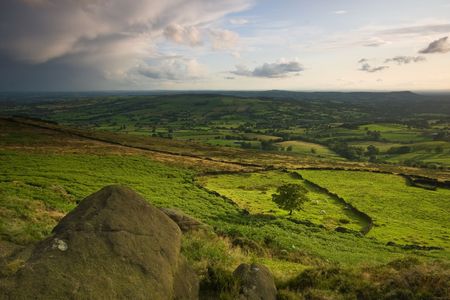 Beautiful English Landscape - Peak district, England, UKの写真素材