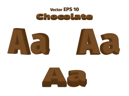 3D Chocolate letter A, three optionsのイラスト素材