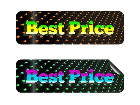 holographic sticker with the inscription best priceのイラスト素材