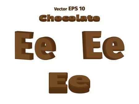 3D Chocolate letter E, three optionsのイラスト素材