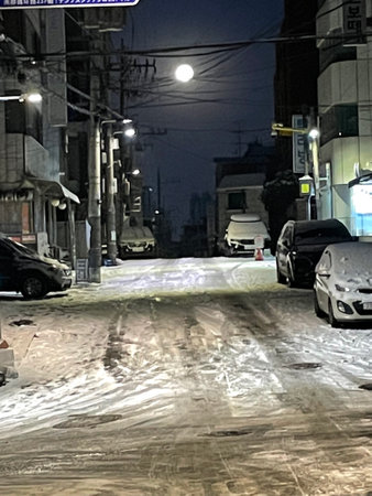 Streets of Nizhny Novgorod in winterの写真素材