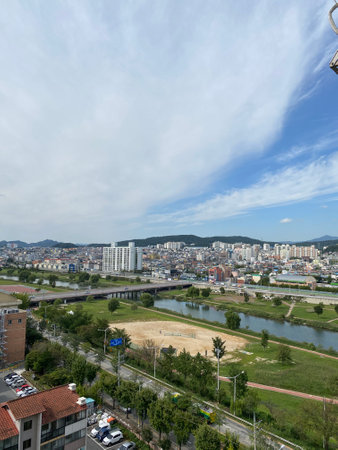 Cityscape view of Seoul, South Korea. Taken in August 2018.の写真素材