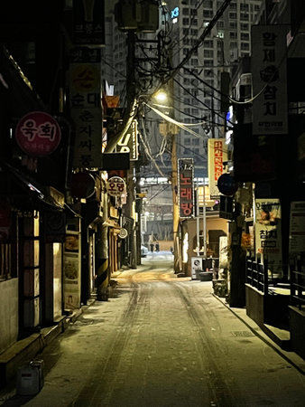a street in the city of Seoul in South Korea in EastAasia.の写真素材