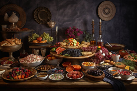 Travel back in time with our historical buffet featuring traditional dishes from ancient civilizationsの素材