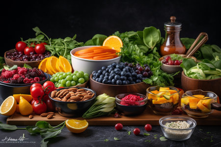 Fuel your body with a healthy salad bar buffet after your workout at the gymの素材