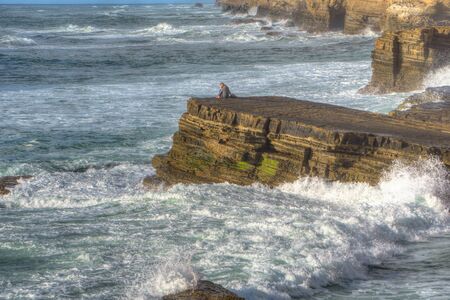 Girl On A Cliffの写真素材