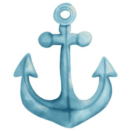 Anchor on a white background. Hand-drawn illustration.のイラスト素材
