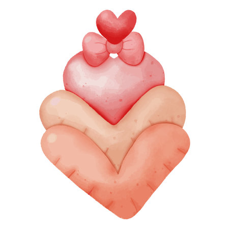 Cute cartoon hand drawn heart icon. Valentines day illustration.のイラスト素材
