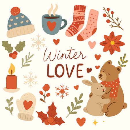Winter Love Cozy Holiday Collectionのイラスト素材