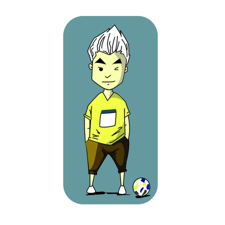 man and footballのイラスト素材