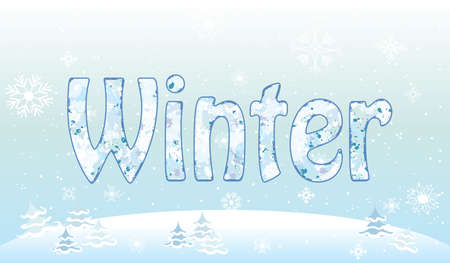 Winter forest background snowflake pattern for winter and christmas vector illustrationのイラスト素材