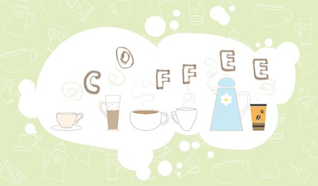 Coffee pattern drink breakfast kitchen cup vector illustrationのイラスト素材