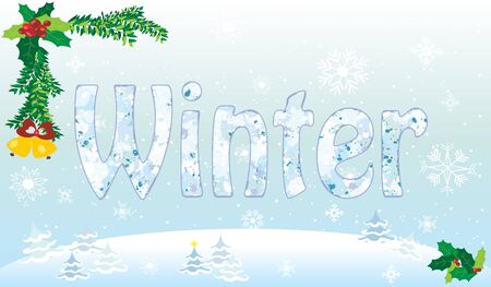 Christmas background snowflake cartoon pine vector illustrationのイラスト素材