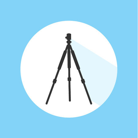 Camera Tripod Technology Equipment Pro Silhouette Icon Vector Illustrationのイラスト素材