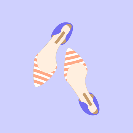 Fashion Shoes Design Style Woman Girl Lovely Spring Vector Illustrationのイラスト素材