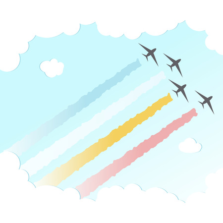 Parade Plane BackgroundJoy Peace Colourful Design Vector Illustrationのイラスト素材