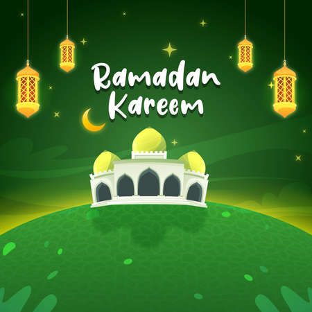 Ramadan Kareem. Greeting card design for Ramadan Kareem.のイラスト素材