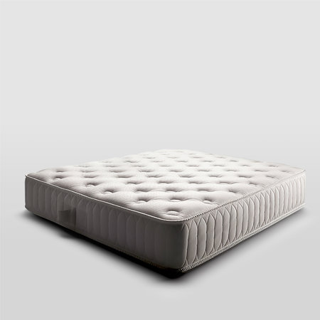 A luxury mattress isolated on white background. Comfortable mattress with soft cushionの素材